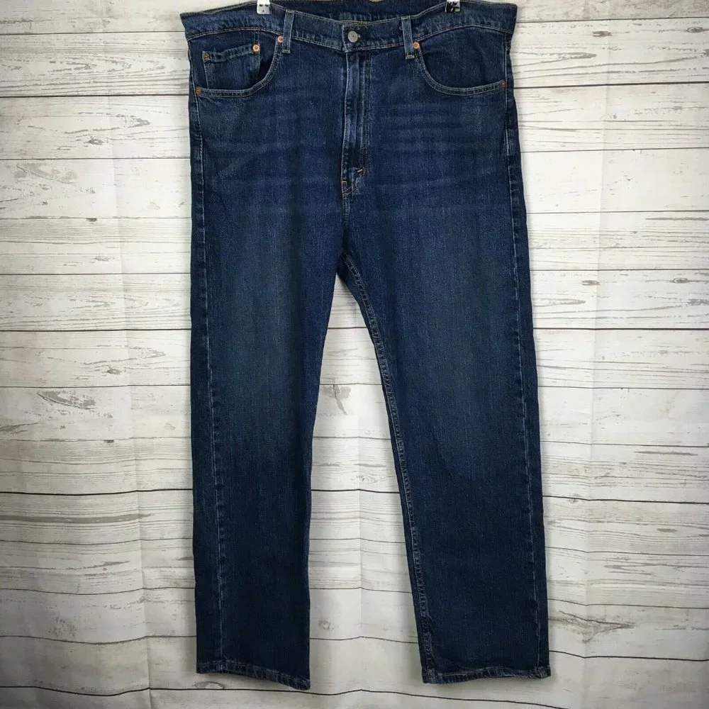 Levis 505 Mens Regular Fit Blue Jeans 40x30 Cotton Stretch‎ Blend Denim